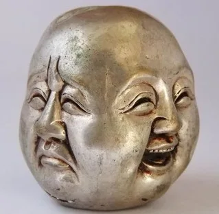 free shipping &lt&lt&lt&lt&lt CHINESE OLD WHITE COPPER CARVED BUDDHA HEAD STATUE | Дом и сад