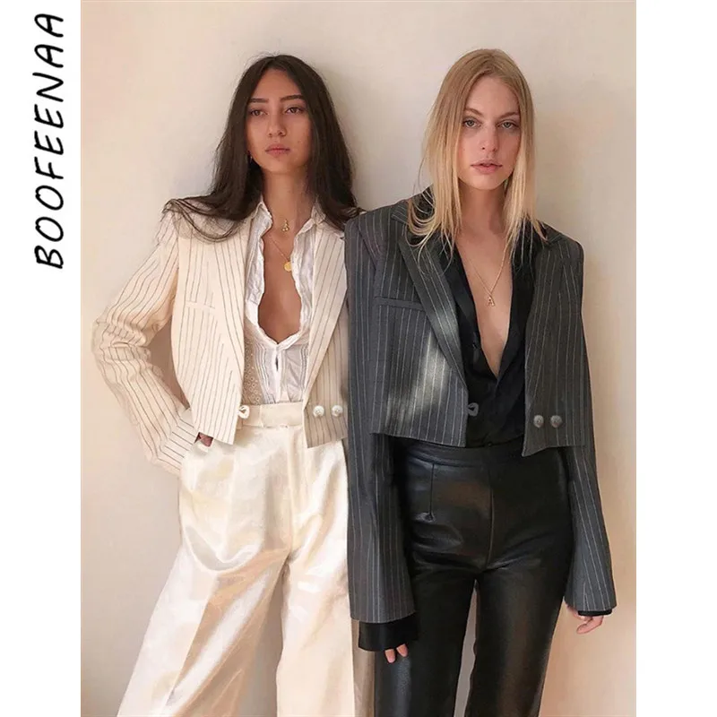 BOOFEENAA женские блейзеры и куртки в полоску осень 2019 женская одежда деловая