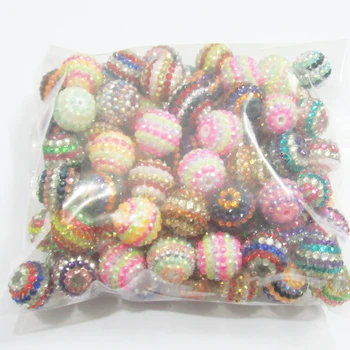 

Sales promotion ! Wholesale 20mm 100pcs/bag Random Mixed 3 Color's Striped Resin Rhinestone Beads (Can not pick colors)