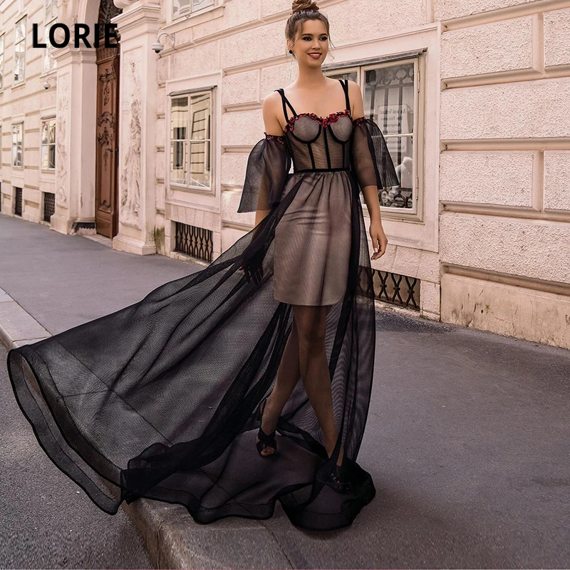 

LORIE винтажные Выпускные платья 2021 на бретельках с аппликацией женское черное вечернее платье знаменитости для выпускного вечера