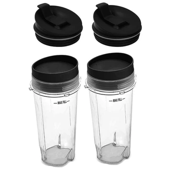 

16Oz Blender Cup Set for Ninja Replacement Parts Single Serve Cup with Lid and Seal Lid Fit Nutri Ninja Series BL770 BL780 BL660