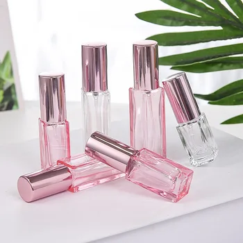 

Pink Fragrance Atomizer Rose Golden Perfume Spray Bottle Refillable Travel Vials 5ml 10ml 10pcs/lot P280