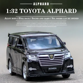 

1:32 Toyota Alphard Diecasts & Toy Vehicles Alloy Model Car Pull Back car model 6 open the door With Sound Light kids toys cars
