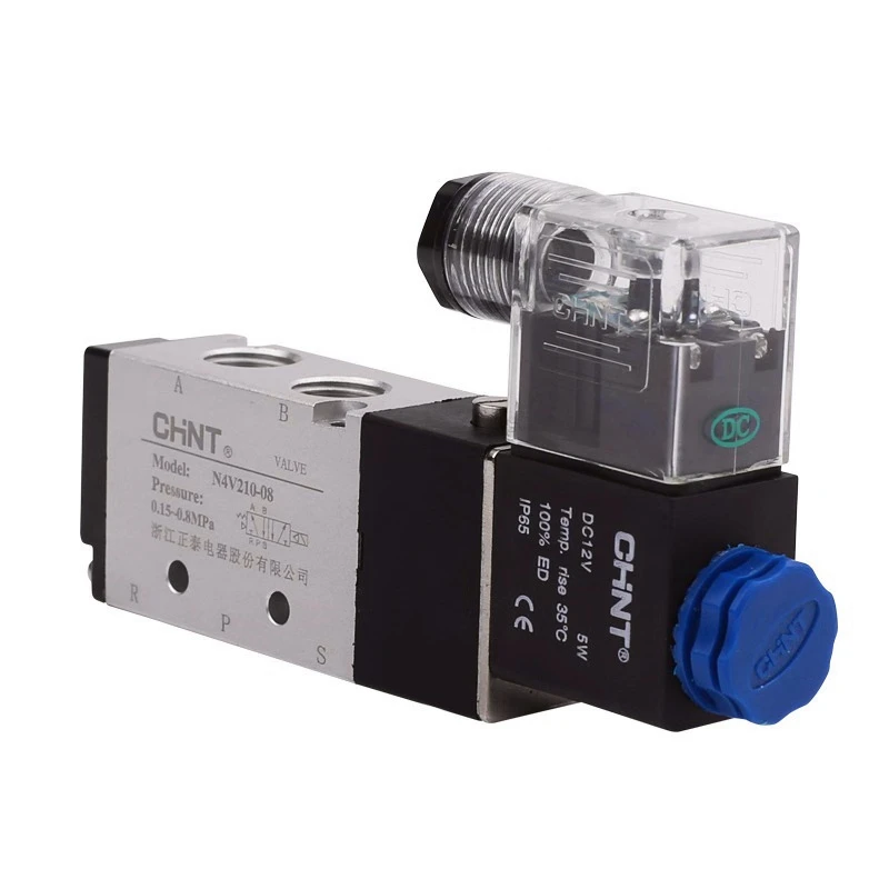 CHNT V�lvula Solenoide de 5 puertos Original CHNT neum�tica N4v210-08 2 posiciones 24 V 220 V N4V210-08