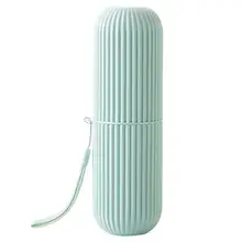 Портативный держатель для зубной пасты и Щетки чехол креативная Нескользящая полоса Germproof коробка для хранения пластиковая пара аксессуары для ванной комнаты