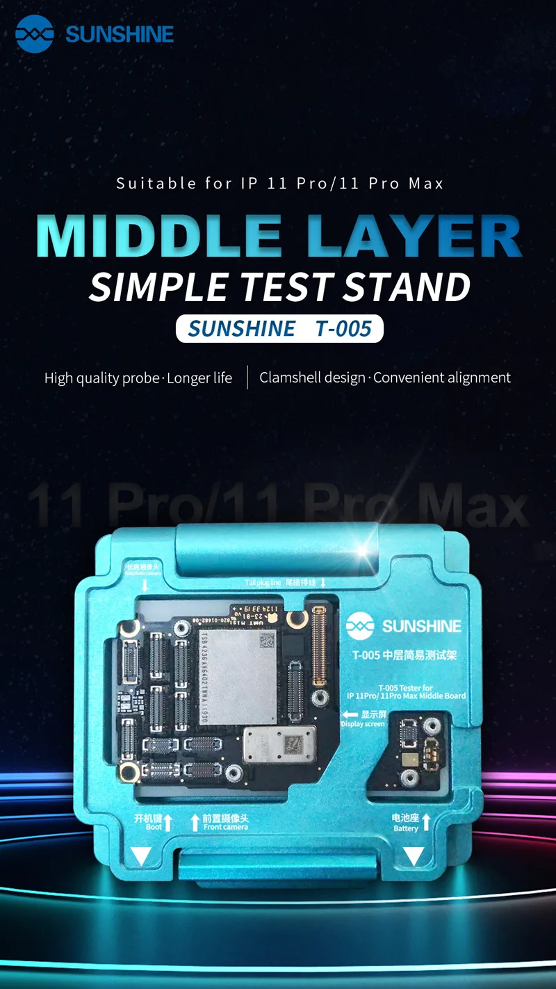 Солнечный T-004 T-005 для iPhone 11/11 Pro/11 Pro Max Средний тестер материнской платы приспособление