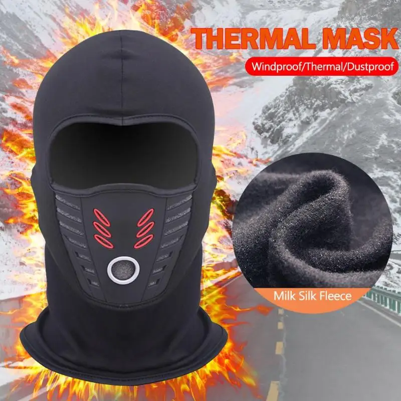 Winter Windproof Motorcycle Mask Polar Fleece Neck Warmer Thermal Balaclava Full Face Shield