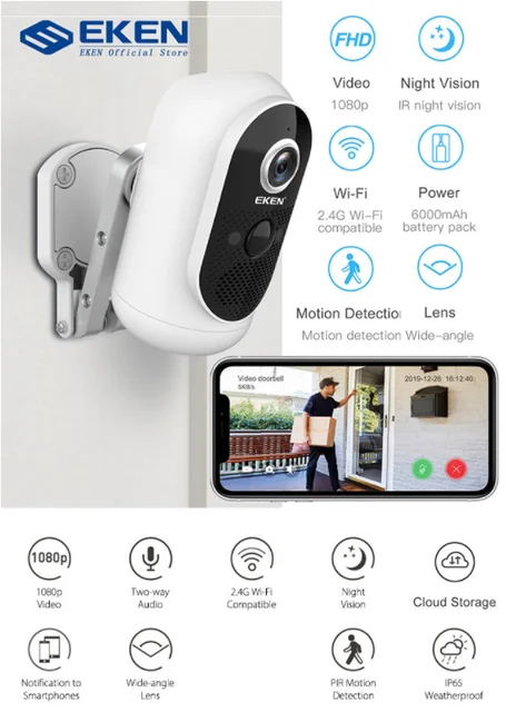 Full HD 1080P Mini Camcorder EKEN ARGUS Wifi Night Vision Home Security Safety Monitor Wide Angle Outdoor Indoor IP Video Camera 6