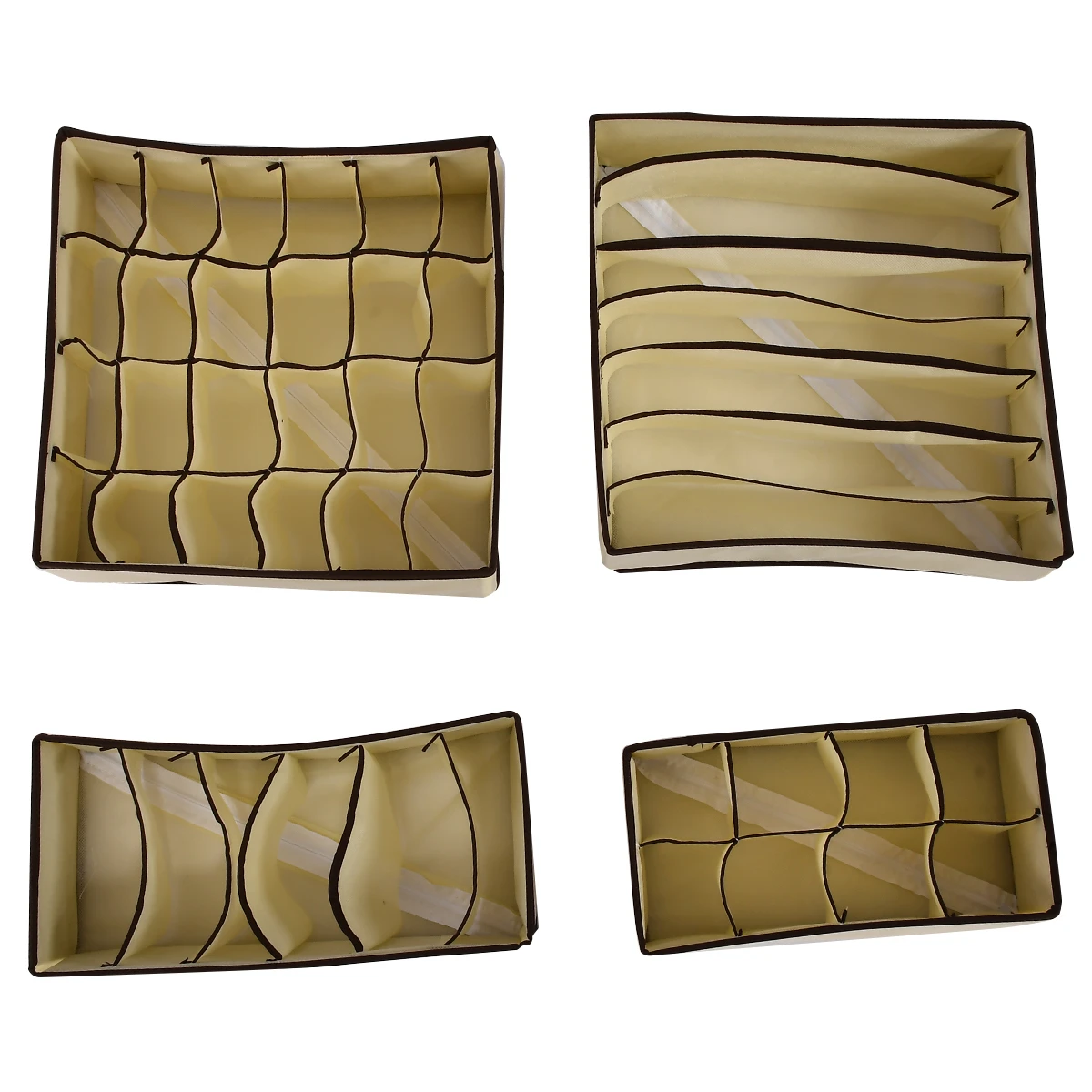

4 Pcs Multi-size Bra Underwear Organizer Foldable Home Storage Box Non-woven Wardrobe Drawer Closet Organizer