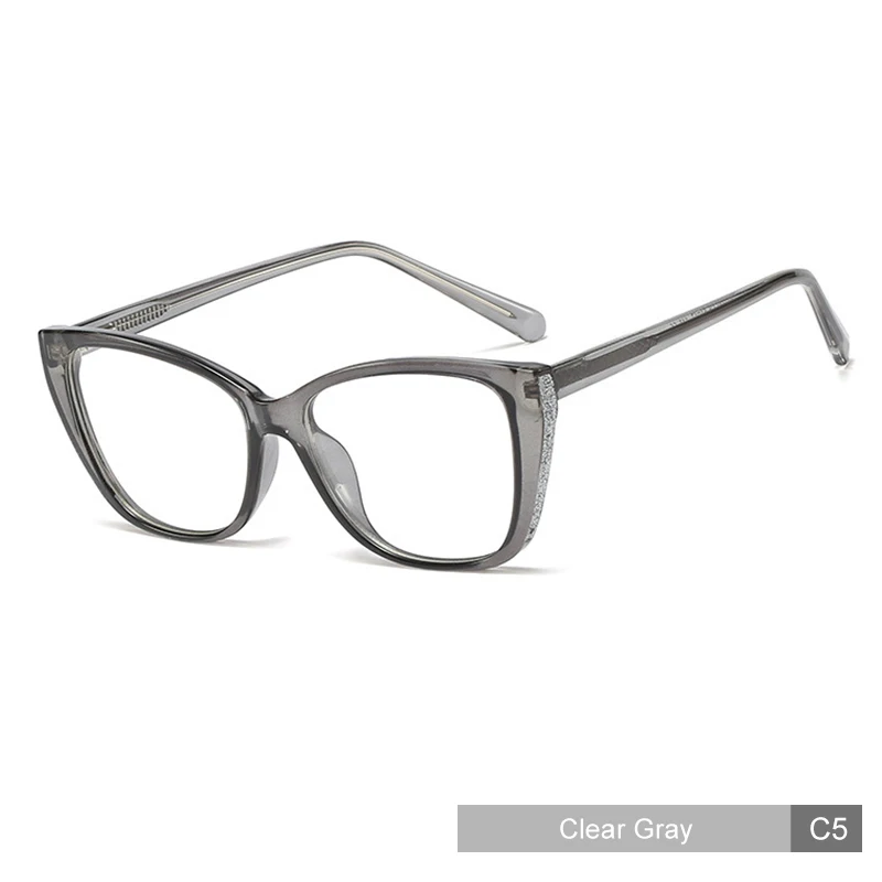 MADELINY Cateye очки оправа TR90 прозрачная оправа для очков женские прозрачные линзы оптические очки Lunette De Vue Homme MA507 - Цвет оправы: C5 Clear Gray