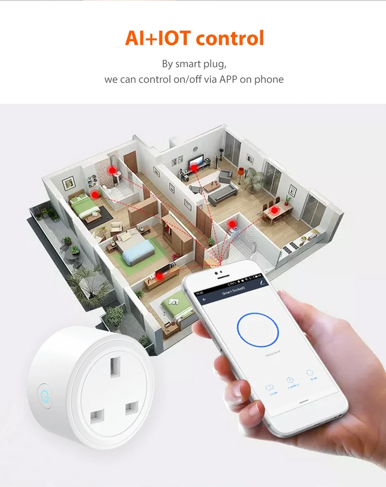 KMAX интеллектуальная розетка Bacic Wi Fi Беспроводной удаленного гнездо адаптера Мощность включения и выключения с приложением alexa для