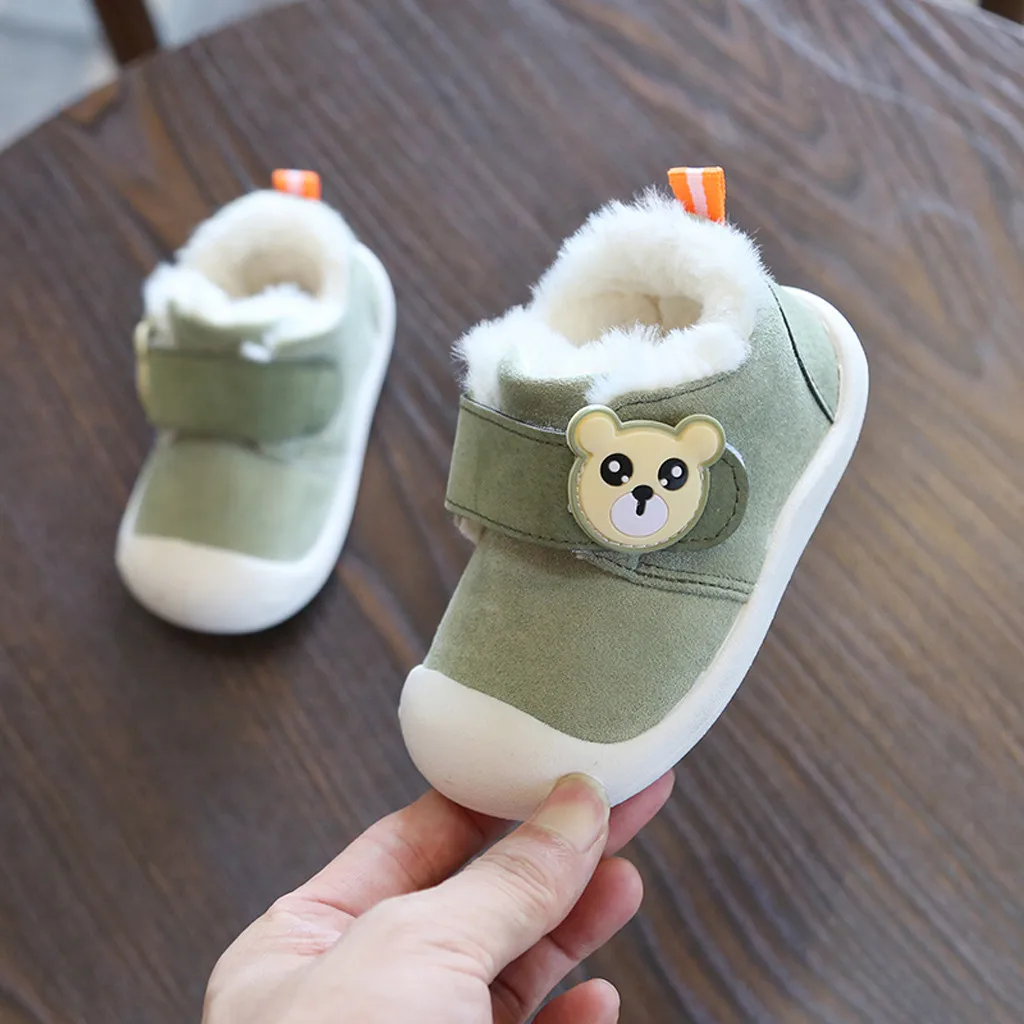 Модная детская обувь для маленьких мальчиков и девочек; теплая детская хлопковая обувь с героями мультфильмов