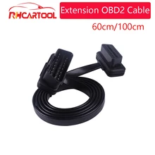 Автомобильный 60/100 см 16Pin OBDII OBD 2 OBD2 Кабельный разъем диагностический инструмент ELM327 адаптер плоский тонкий как лапша мужского и женского пола удлинитель