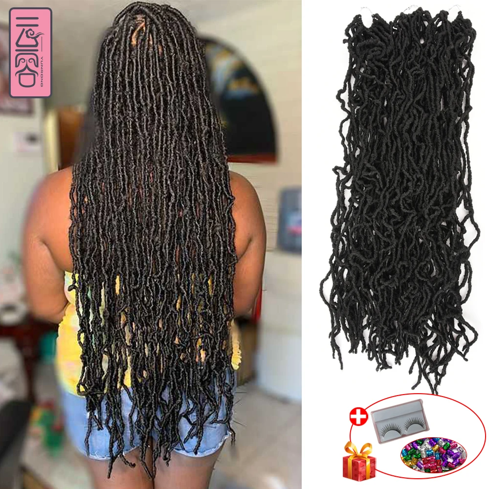Braiding-Hair Crochet-Hair Color-Extension Soft Locs Nu Yunrong Synthetic 36-Inches Ombre