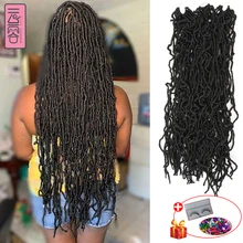 

YunRong Nu Locs Crochet Hair 36 24 18 Inch 21 Strands Faux Locs Extension Soft Goddess Braiding Dreadlocks Hair For Black Women