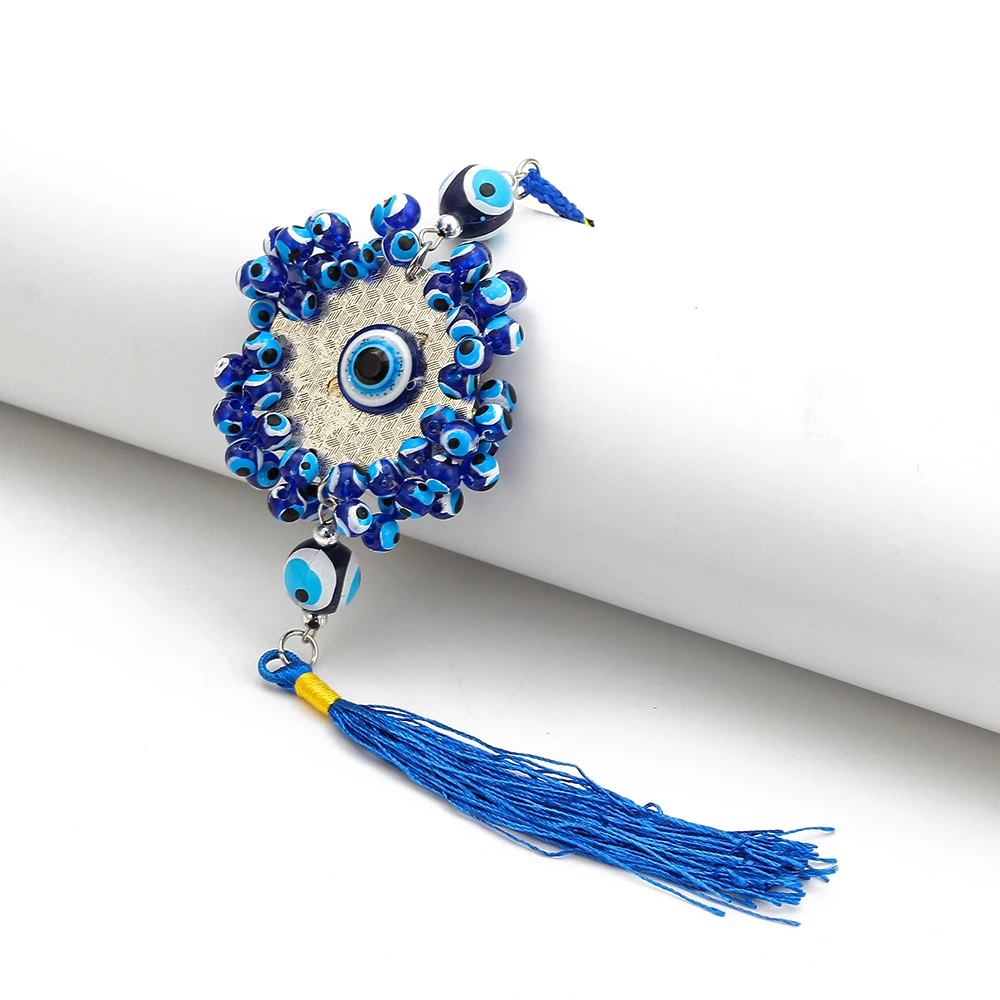 EVIL EYE брелок с кистями голубая веревка сплав брелок держатель турецкий глаз автомобильный брелок настенный висячие украшения подарок для женщин мужчин EY6537