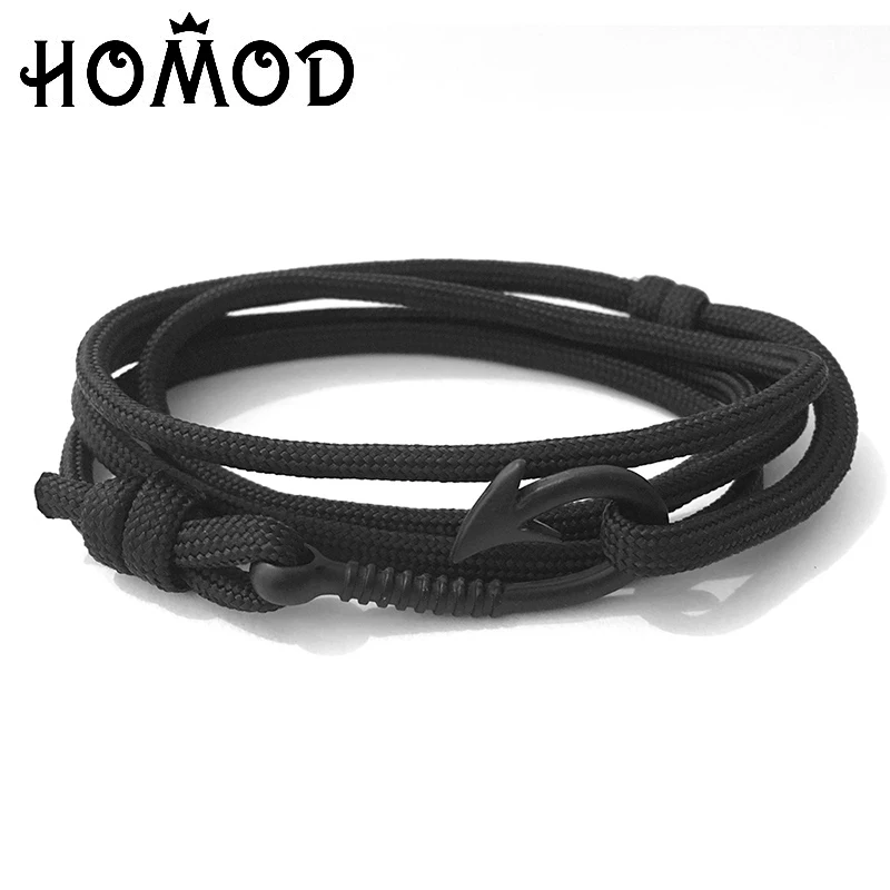 

HOMOD Anchor Bracelet Bangle For Woman Man Pulsera Hot Sell Design Handmade Weave Polyester Material Bracelet Multilayer