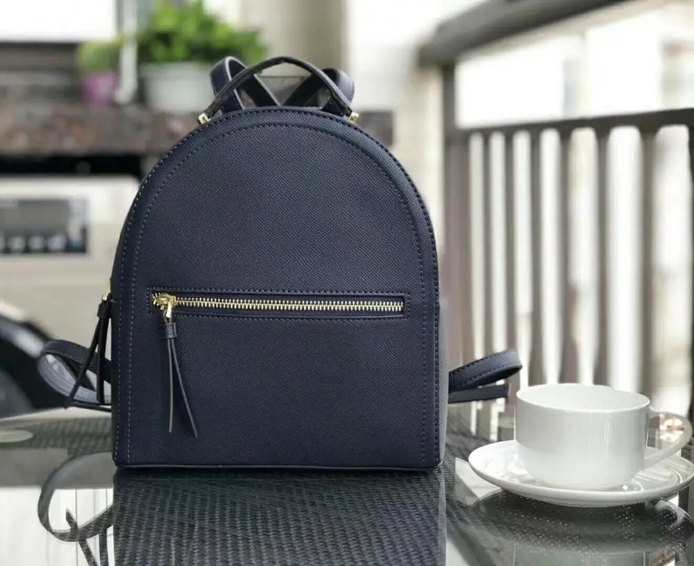 navy blue Европейский и американский стиль, новая модная сумка для девочек, простой рюкзак, трендовый рюкзак на молнии, школьная сумка - Цвет: navy blue