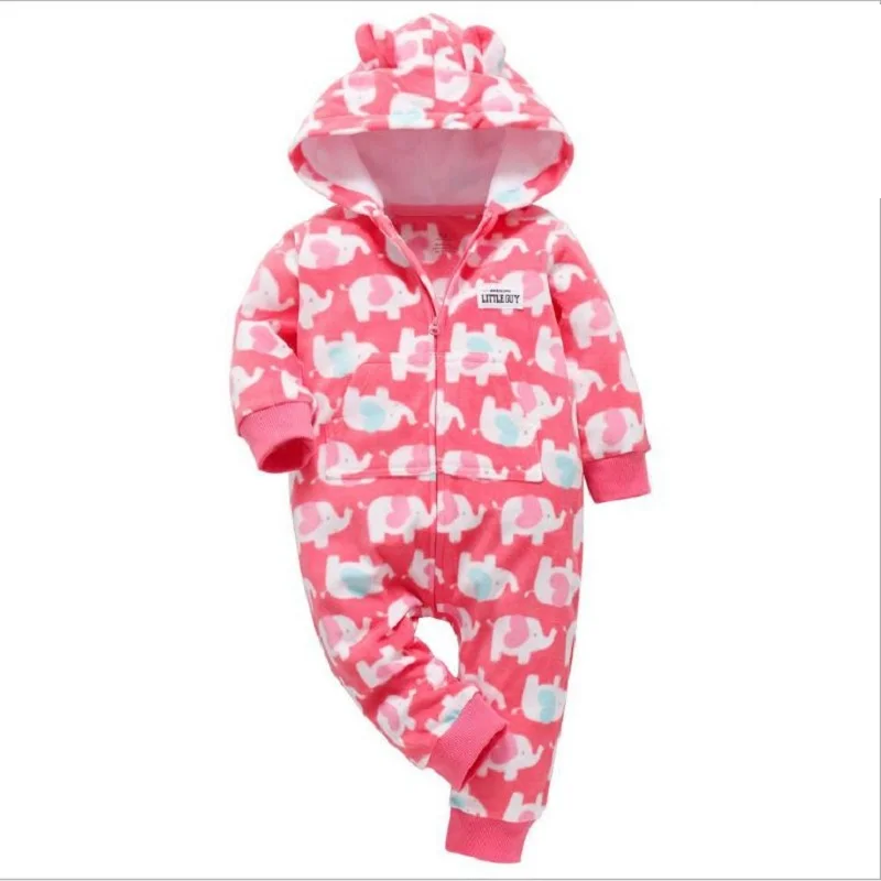 Осенне-зимняя одежда для малышей комбинезон с капюшоном и длинными рукавами для новорожденных мальчиков и девочек, комбинезон для малышей, флисовый специальный детский комбинезон