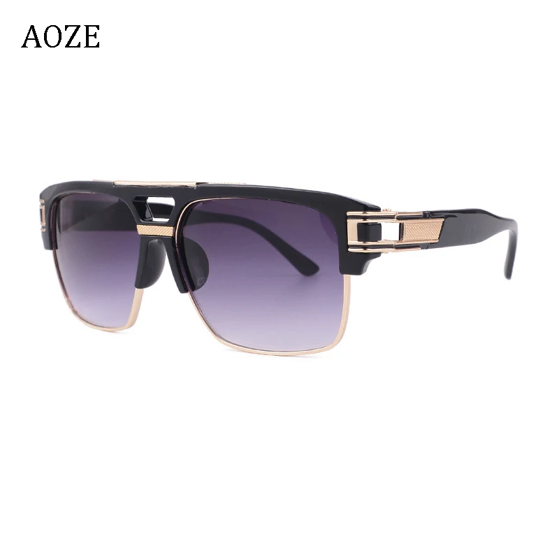 AOZE модные брендовые Дизайнерские мужские солнцезащитные очки с большой оправой унисекс винтажные стимпанк женские grandmaster oculos de sol UV400