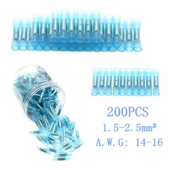

200PCS Insulated Electrical Wire Connectors Waterproof Heat Shrink Terminals Butt 16-14 AWG Crimp Terminals
