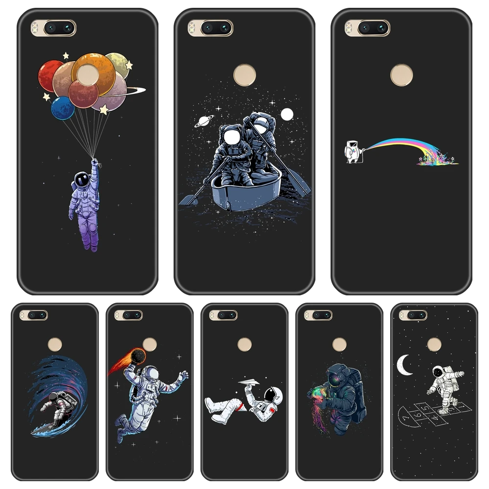 Astronaut Space Back Cover For Xiaomi Mi A1 A2 Lite 8 SE Mi5 Mi6 Mi8 5 5C 5S 5X 6 6X Plus Edge Silicone Phone Case | Мобильные