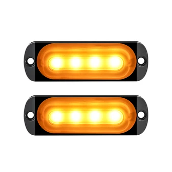 

4LED Urgent Light Yellow Truck Motorcycle Off-Road Always On Fog Lamp 50000H