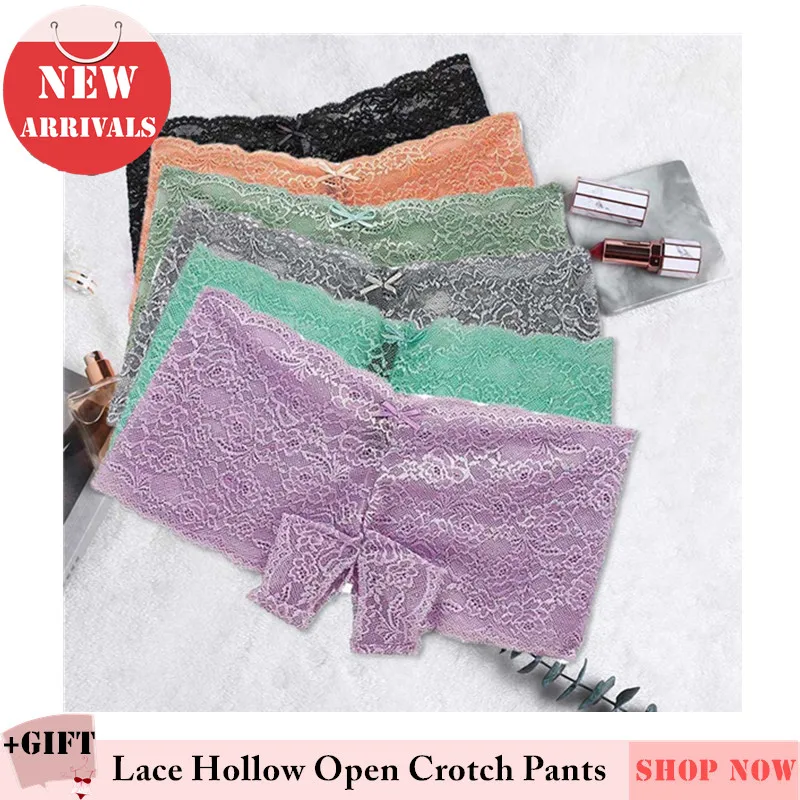 

Sexy Fashion Lace Hollow Open Crotch Pants Private Underwear Panties Sexy boxer briefs Allure Erotic For Couple Love Panties