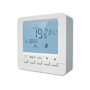 

5A Wall-Hung Programmable Thermostat LCD Gas Boiler Thermostat Water Heating Temperature Controller Battery Powered Backlight