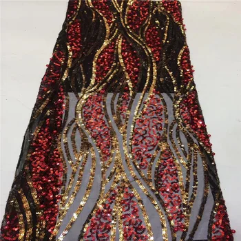 

019 newest African tulle lace fabric high quality French net embroidery lace mesh laces fabric with sequins for dresses zx82-589