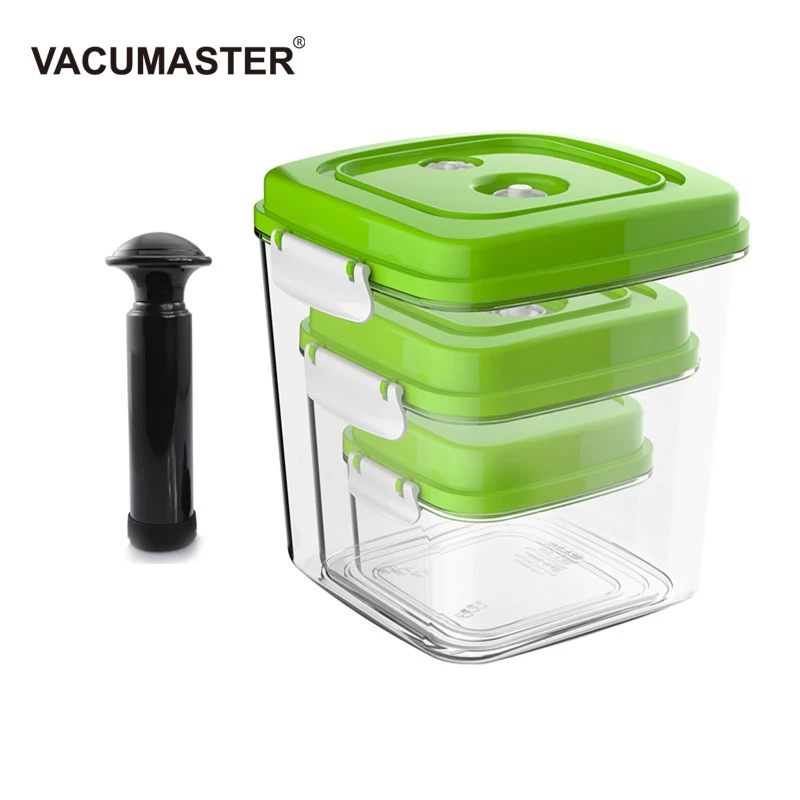 

Nestable Pumpable Vacuum Storage Containers Large Capacity Food Saver Storage Square Plastic Containers With Pump 0.5L+1.4L+3.0L