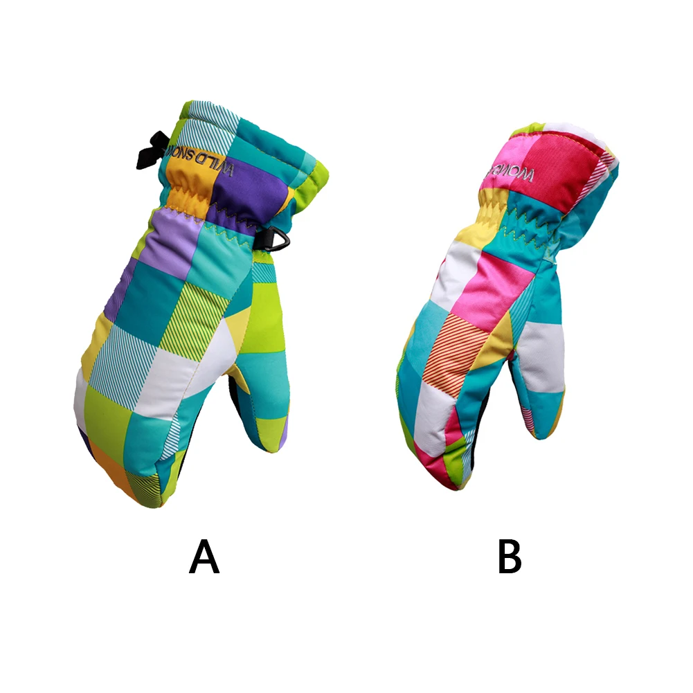 1 пара, зимние варежки для верховой езды, детские лыжные перчатки, теплые водонепроницаемые зимние Нескользящие, регулируемые, для прогулок, спорта, ветрозащитные