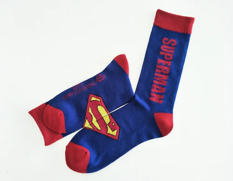 10 шт. = 5 пар супергероев, мужские носки, большие размеры, Супермен, капитан Бэтмен, супергерои, счастливые носки