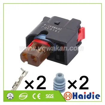 

Free shipping 2sets 2pin auto sealed housing cable electrical ring harness waterproof connector 2098641-6