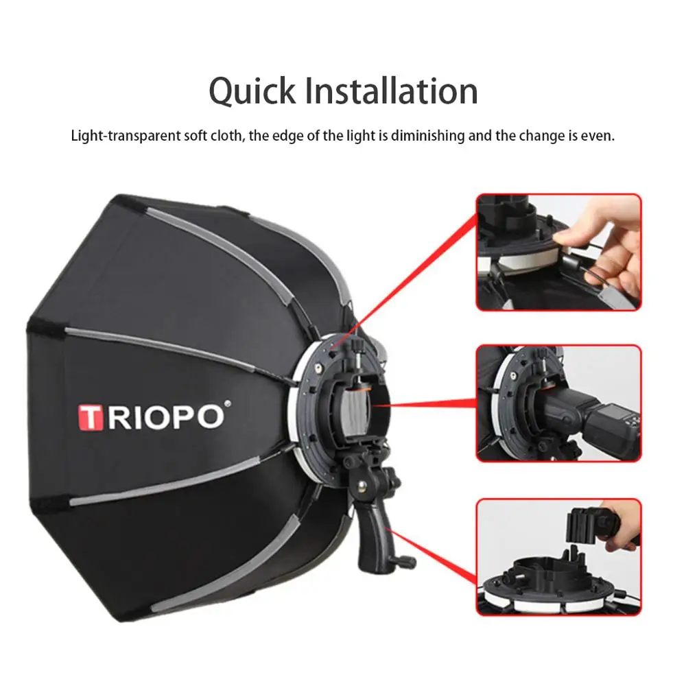 Skup TRIOPO 55cm Octagon softbox parasol Softbox z uchwytem do Godox On Camare Flash speedlite fotografia studio akcesoria