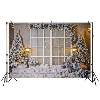 

Photography Backgrounds Christmas Tree Window Lights Bokeh Home Decor Customized Photographic Backdrop For Photo Studio W-3434