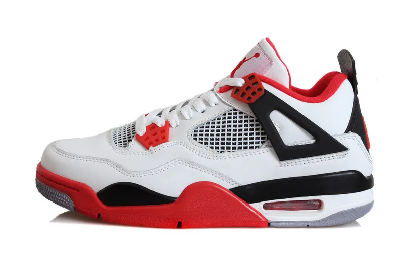 308497-116 Классический Стиль jordan 4 Ретро Мужские баскетбольные кроссовки низкие AJ 4 белые огненные красные износостойкие 308497-116 - Цвет: 308497-116