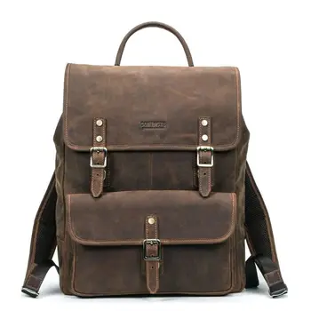 

Vintage Genuine Leather Backpack School Travel Laptop Backpacks for Teenager X5XA
