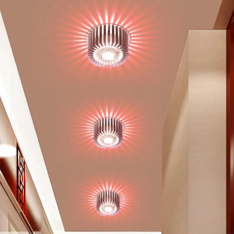 Монтируемый на поверхности светодиодный потолочный светильник 3 Вт RGB художественная галерея декоративная Передняя Балконная лампа светильник для крыльца встраиваемый светильник для коридоров