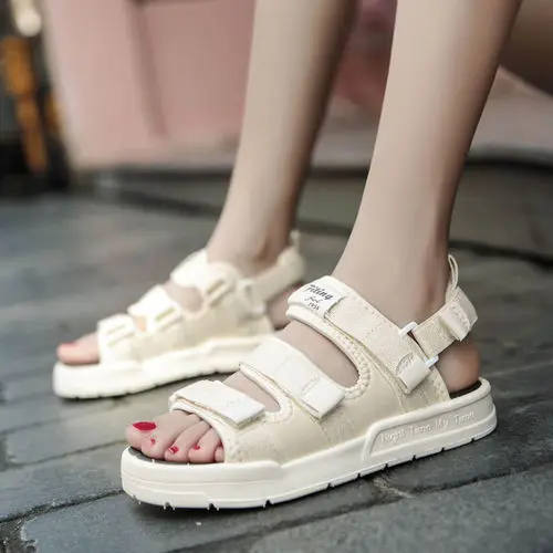 Outdoor Leisure Vietnam Beach Men Sandals White White Unisex Flat Sandals Rubber Fashion Cheap Couple Flat Sandals - Color: Creamy-white