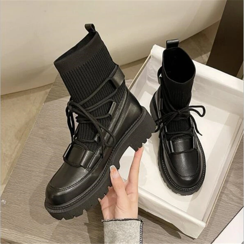 Women's Booties Boots Thick With Women Ankle Boot For Shoes Woman Female XL Suede | Обувь