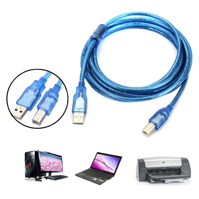 3 м USB 2,0 A к B Мужской m/M принтер для печати кабель для высокоскоростной передачи данных iphone зарядное устройство переменного тока сканер LHB99