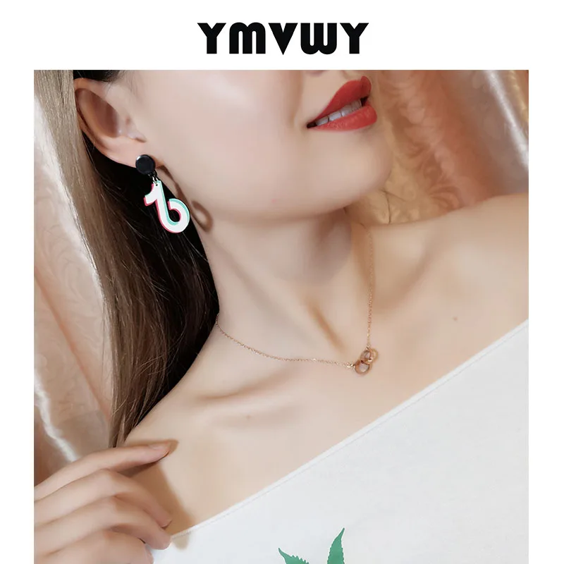 

YMVWY Fashion Personalized Tik Tok Musical Notes Dangle Earrings Zinc Alloy Statement Drop Earrings For Women Aros Mujer Oreja