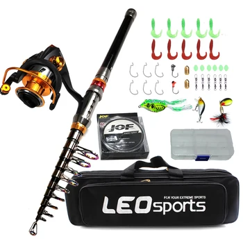 CHEAP PRICE ❤️ 1.8-3.6m carbon telescopic fishing rod combo spinning reel fishing set bag short travel stick carp bass pike boat rod full kit - discount item 35% OFF Sports & Entertainment