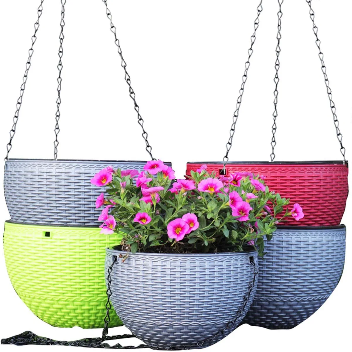 Hanging Flower Plant Pot Chain Basket Planter Holder Home Garden Balcony New x 1 