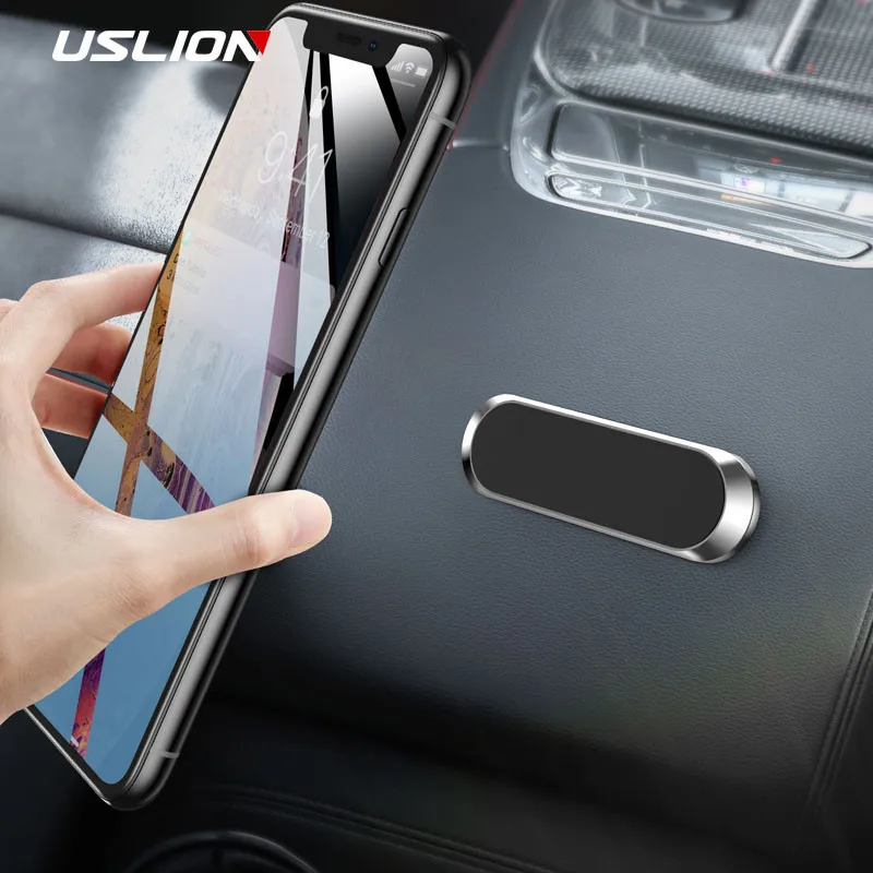 USLION Streifen Form Magnetische Auto Telefon Halter Stehen Mit eisen Für iPhone Samsung Xiaomi Wan