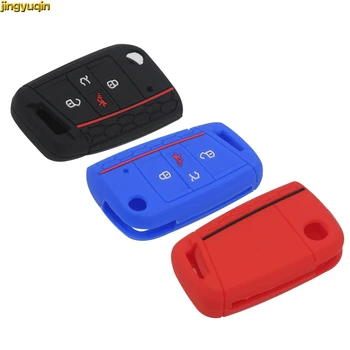 

Jingyuqin 10pcs 4 Buttons Flip Silicone Car Key Fob Cover Case for VW Polo 2016 2017 Golf 7 MK7 For Skoda Octavia Combi A7