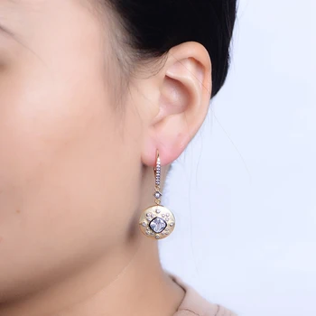 

Silvology 925 Sterling Silver Zircon Leopard Earrings Round French Palace Luxurious Drop Earrings for Women Silver 925 Jewelry