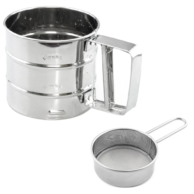 

Hand-Held Flour Sieve Stainless Steel Icing Sugar Sieve Kitchen Cooking Filter Tool Baking Sieve, 2PCS