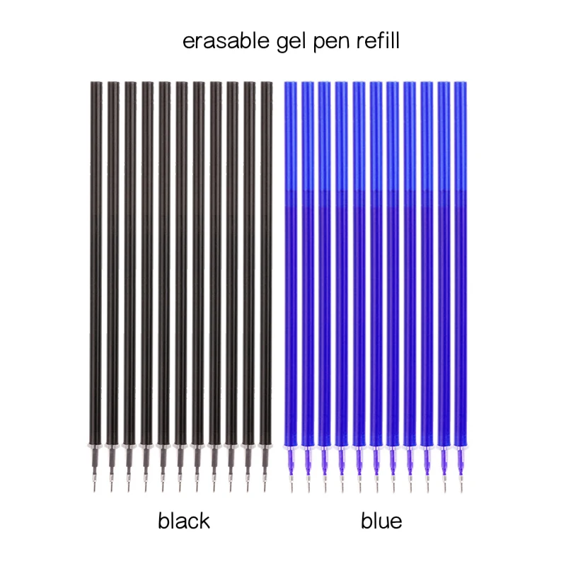 

20Pcs/lot Creative Rod Magic Erasable Gel Pen Refill Blue/Black Ink Writing Handle Tool Office Stationery School Supplies Gift